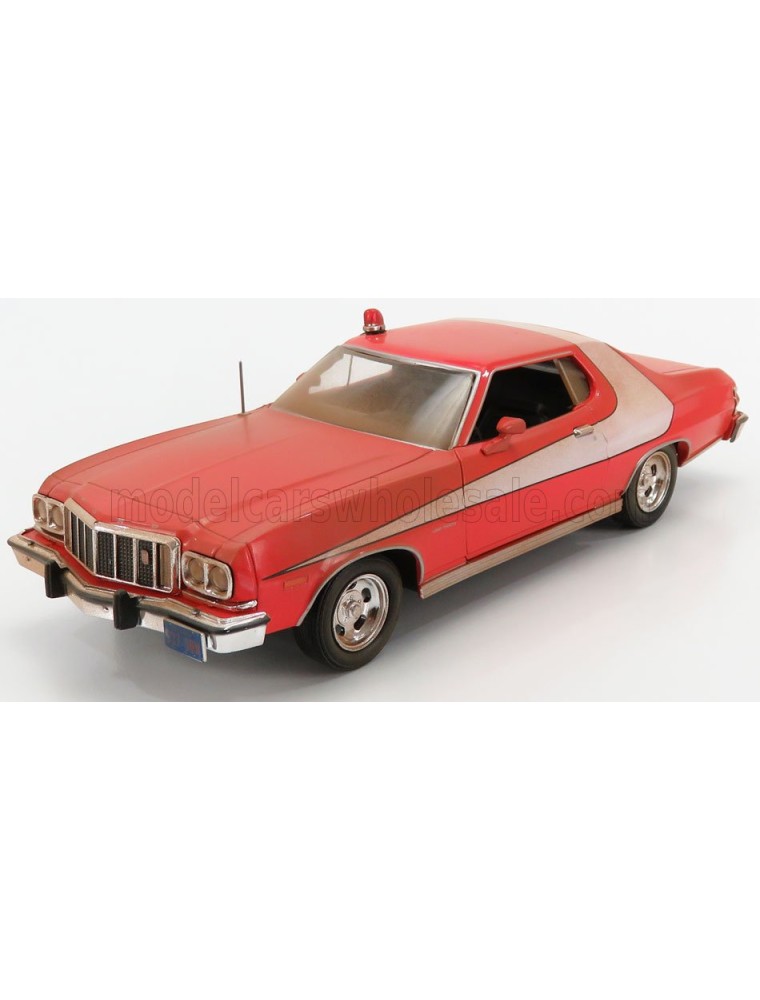 FORD USA - GRAN TORINO COUPE WEATHERED VERSION 1976 - STARSKY & HUTCH - RED WHITE - 1/24