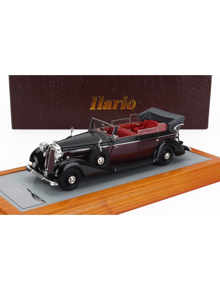 HORCH - 951A PULLMAN ORIGINAL CAR CABRIOLET OPEN 1937 - BLACK BORDEAUX - 1/43