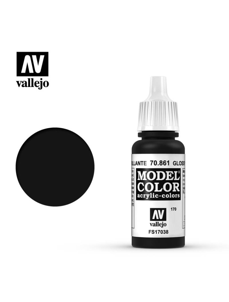 VALLEJO MC 170 GLOSS BLACK 70861 COLORI VALLEJO