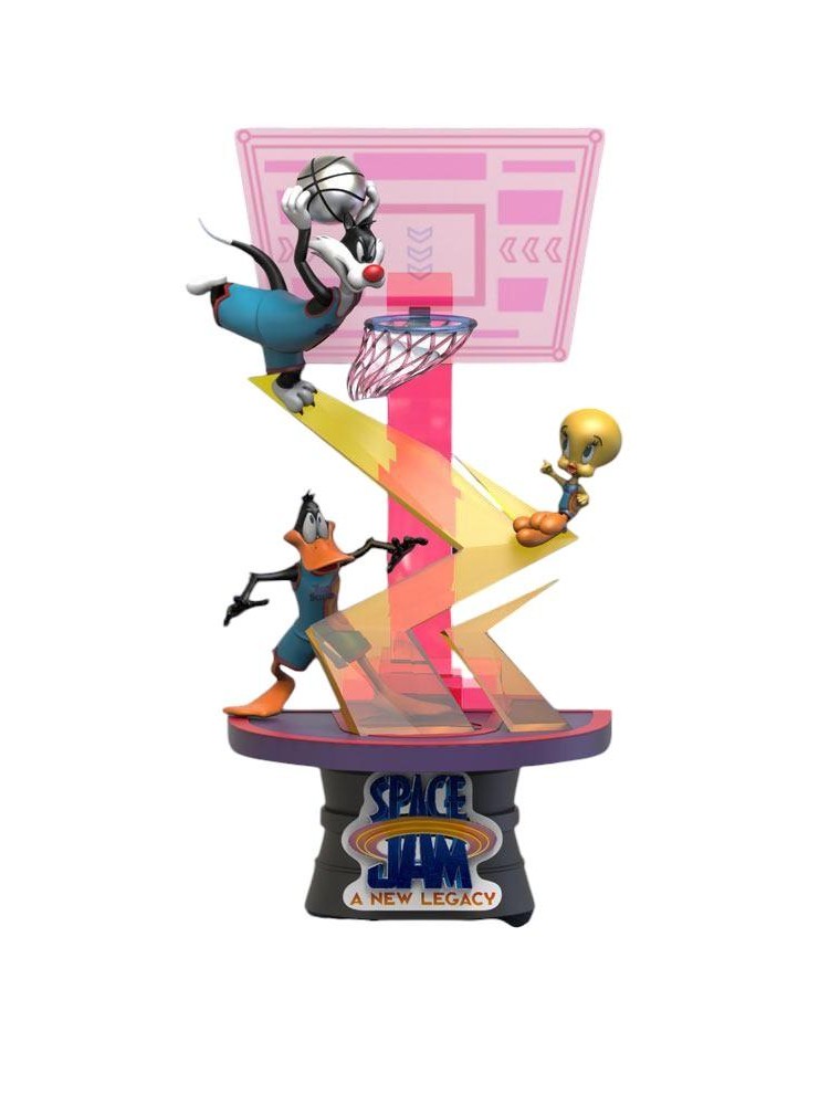 Space Jam 2 D-Stage Diorama Silvestro Titti e Daffy Duck 15 Cm Beast Kingdom Toys