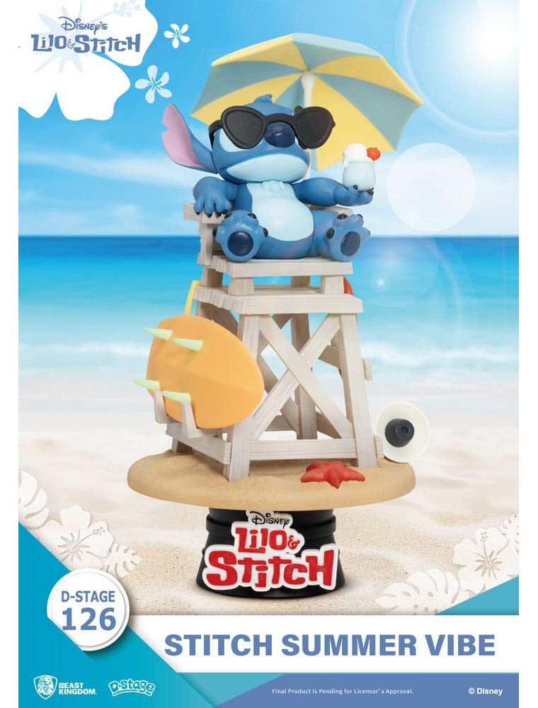 Disney D-Stage PVC Diorama Stitch Summer Vibe 16 Cm Beast Kingdom Toys