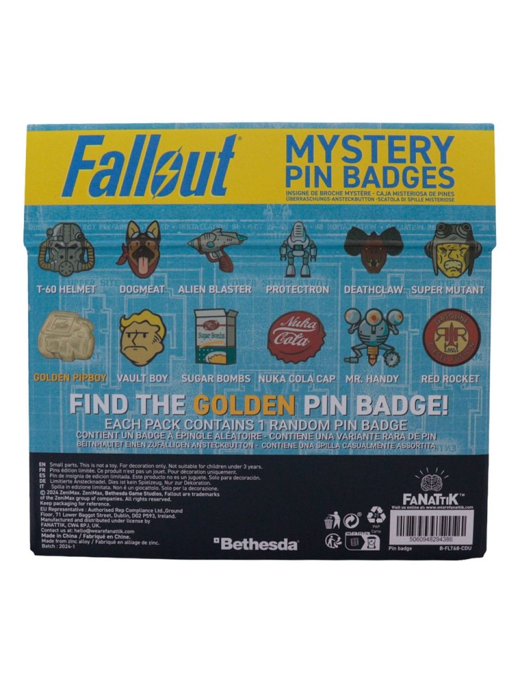 Fallout World Spilla Badge Display Mystery Spilla Badge (12) Fanattik