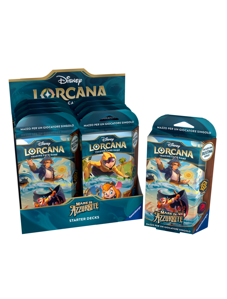 Disney Lorcana Mare di Azzurrite Starter Deck Display (8) ITA Ravensburger