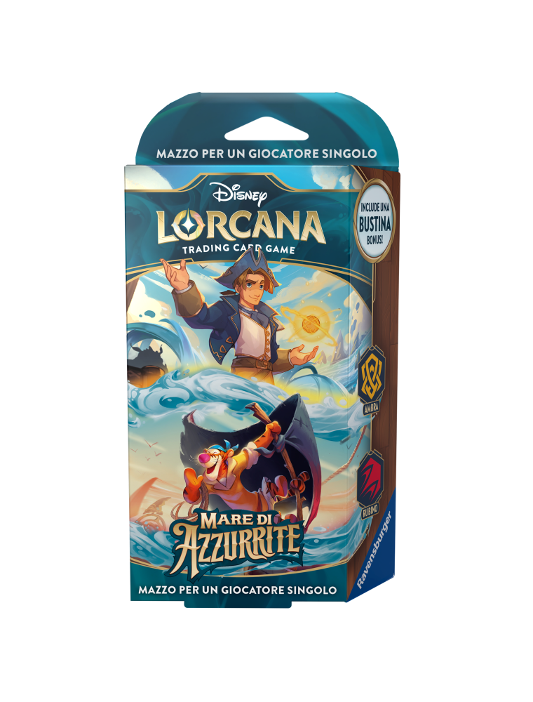 Disney Lorcana Mare di Azzurrite Starter Deck Ambra/Rubino ITA Ravensburger