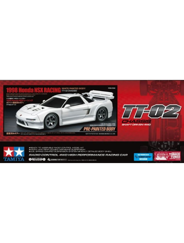 Tamiya - Honda NSX carrozzeria verniciata 4wd TT02 1/10 con regolatore