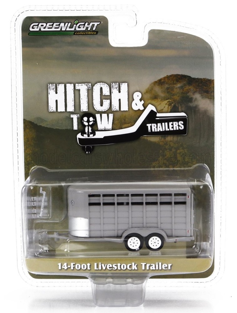 TRAILER - 14-FOOT LIVESTOCK - TRASPORTO ANIMALI BESTIAME - GREY - 1/64