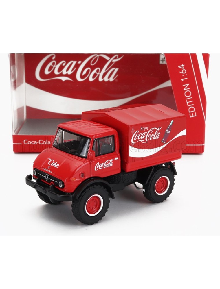 MERCEDES BENZ - UNIMOG U406 TRUCK TELONATO COCA-COLA 1966 - RED WHITE - 1/64