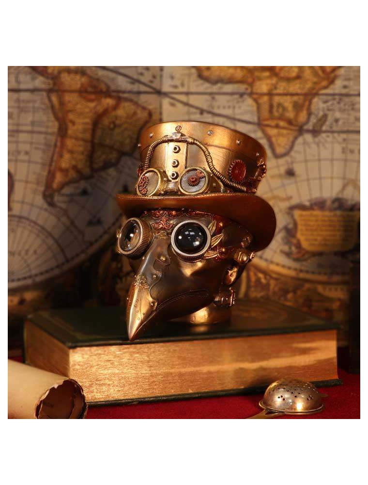 STEAMPUNK AUTOMATON APOTHECARY DOC SKULL