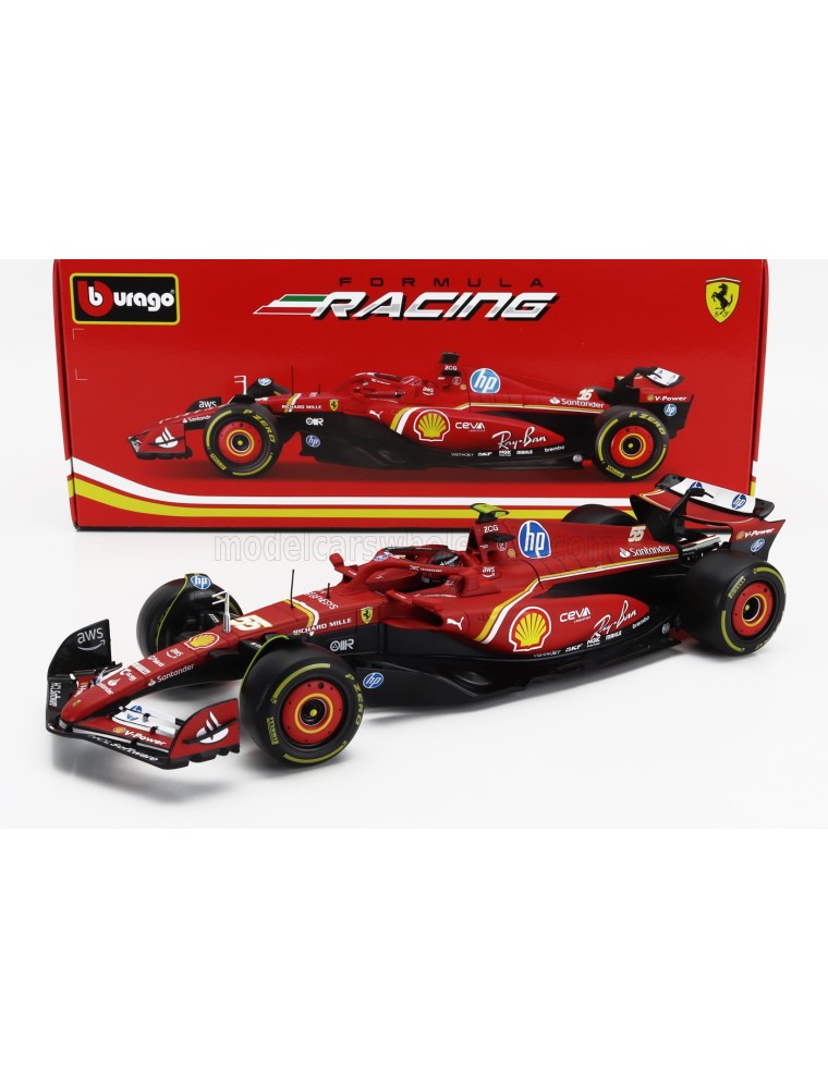 FERRARI - F1  SF-24 TEAM SCUDERIA FERRARI N 55 SEASON 2024 CARLOS SAINZ - RED BLACK - 1/18