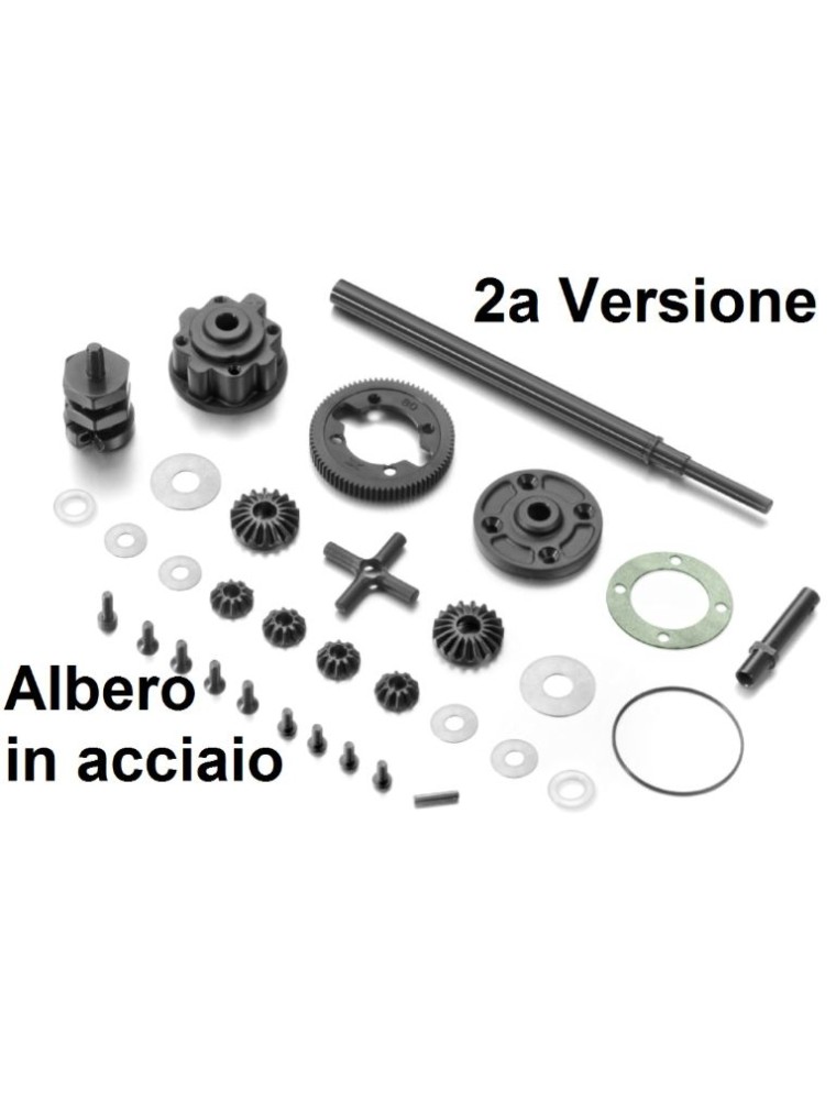 XRay - DIFFERENZIALE v2 INGRANAGGI X1 ALBERO IN ACCIAIO CORONA 80T