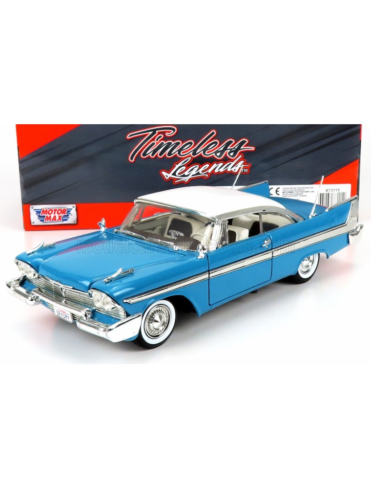 PLYMOUTH - FURY 1958 - LIGHT BLUE WHITE - 1/18