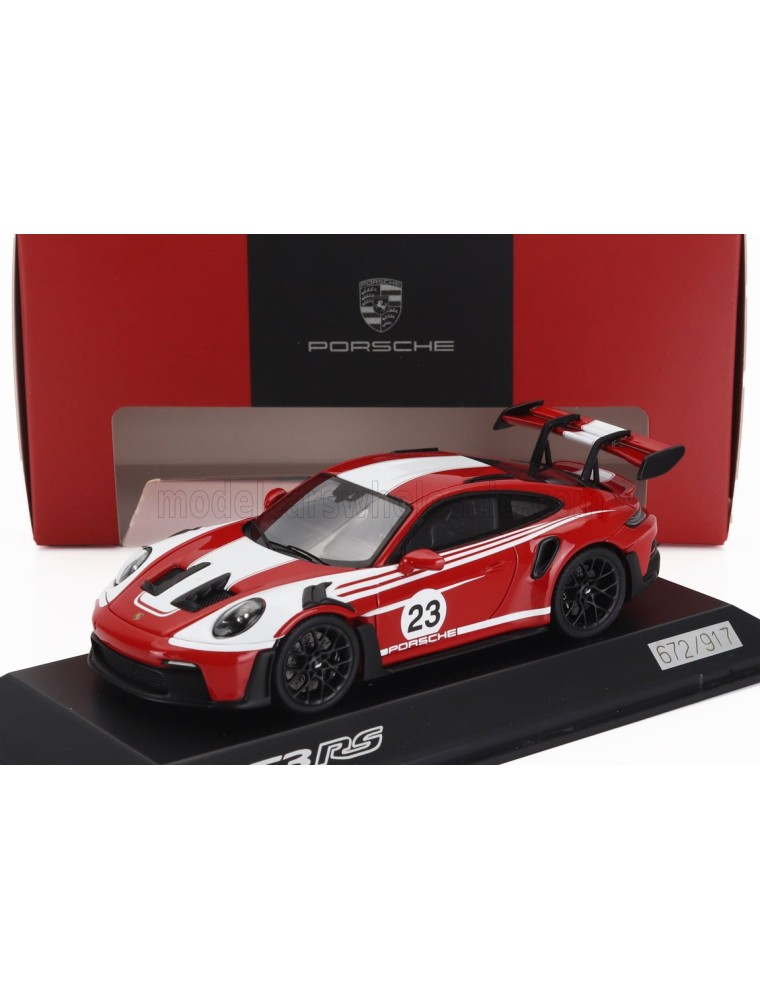 PORSCHE - 911 992 GT3 RS N 23 COUPE SALZBURG LIVERY 2023 - RED WHITE - 1/43