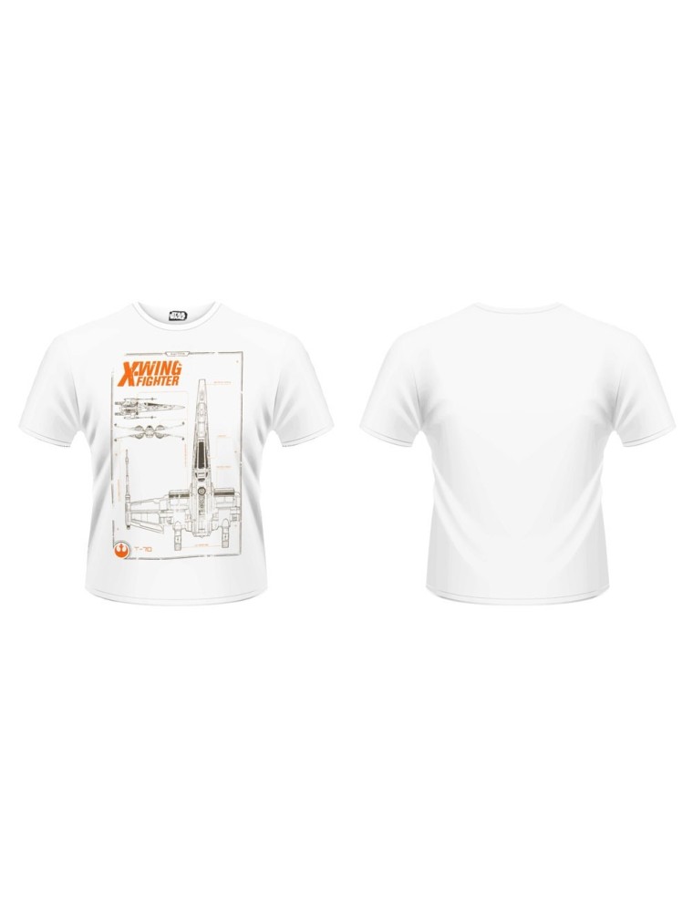 Star Wars Episode VII Maglia T Shirt X Wing Maintenance Manual Size S