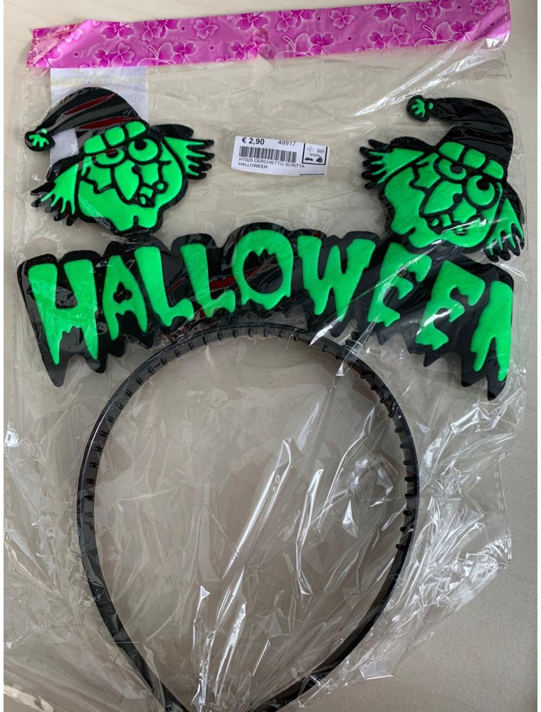 CERCHIETTO CON SCRITTA HALLOWEEN VERDE