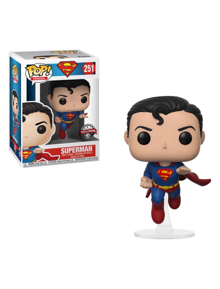 Dc Comics Pop! Heroes Vinile Figura Specialty Series Flying Superman (80th Anniversary) 9 Cm Funko