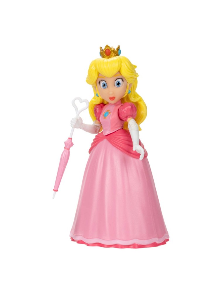 The Super Mario Bros. Movie Figura Peach con Ombrello 13 Cm Jakks Pacific