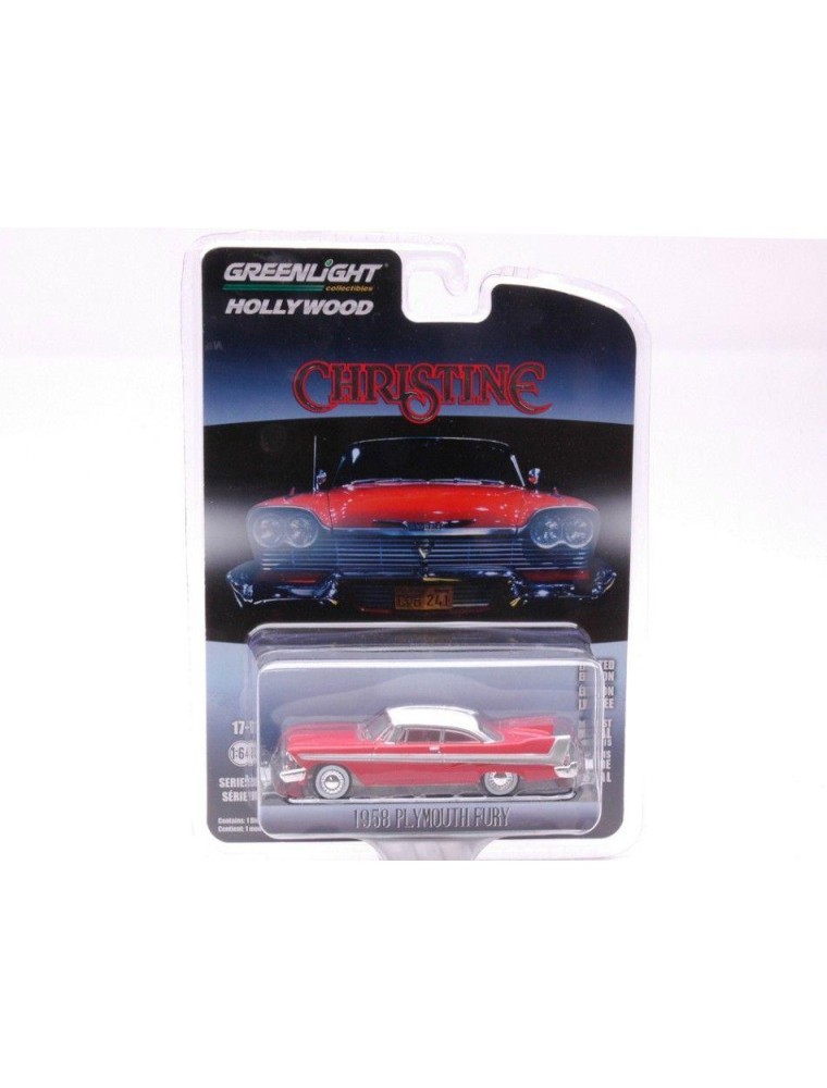 GREENLIGHT GREEN44830C PLYMOUTH FURY CHRISTINE LA MACCHINA INFERNALE 1958 RED 1:64 Modellino