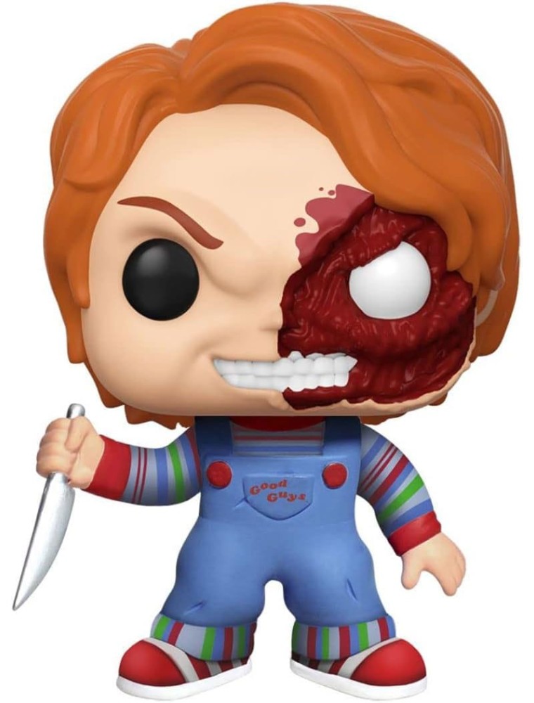 Child´s Play Pop! Movies Vinile (exc) Figura Chucky Half (bd) 9 Cm Funko