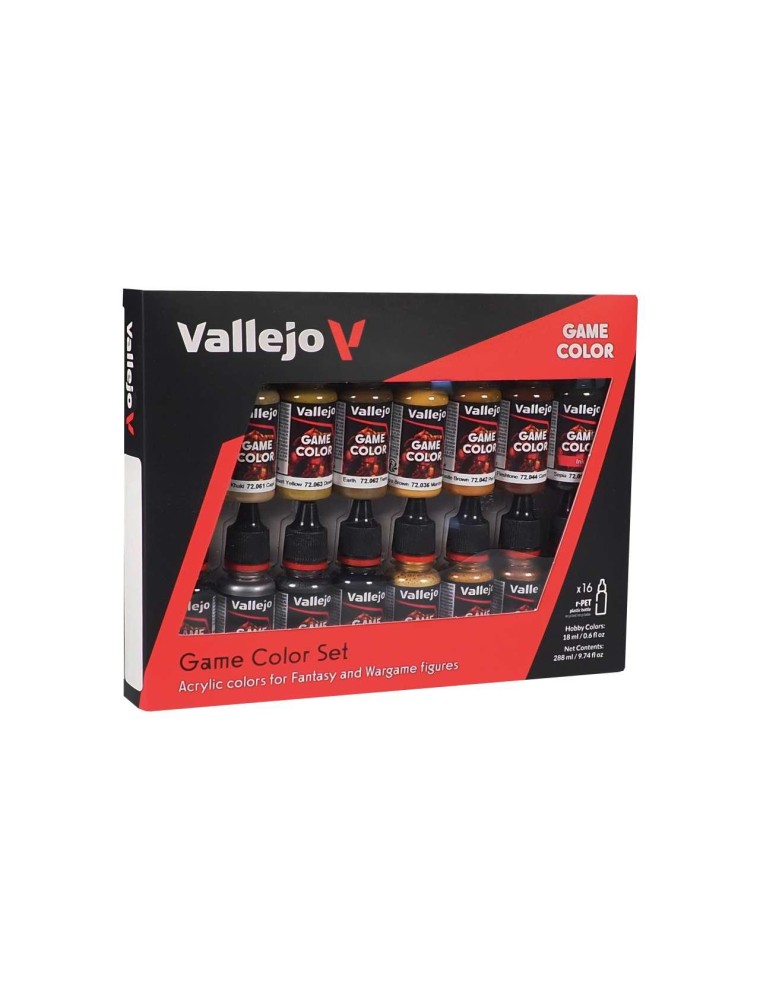 Game Color Set 72189 Leather & Metal 16 Colori Modellismo Vallejo