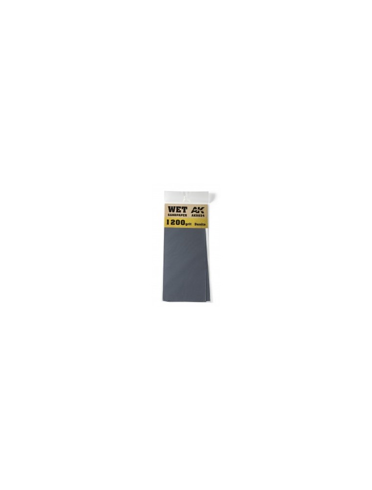 AK INTERACTIVE - Wet Sandpaper 1200 Grit. 3 units