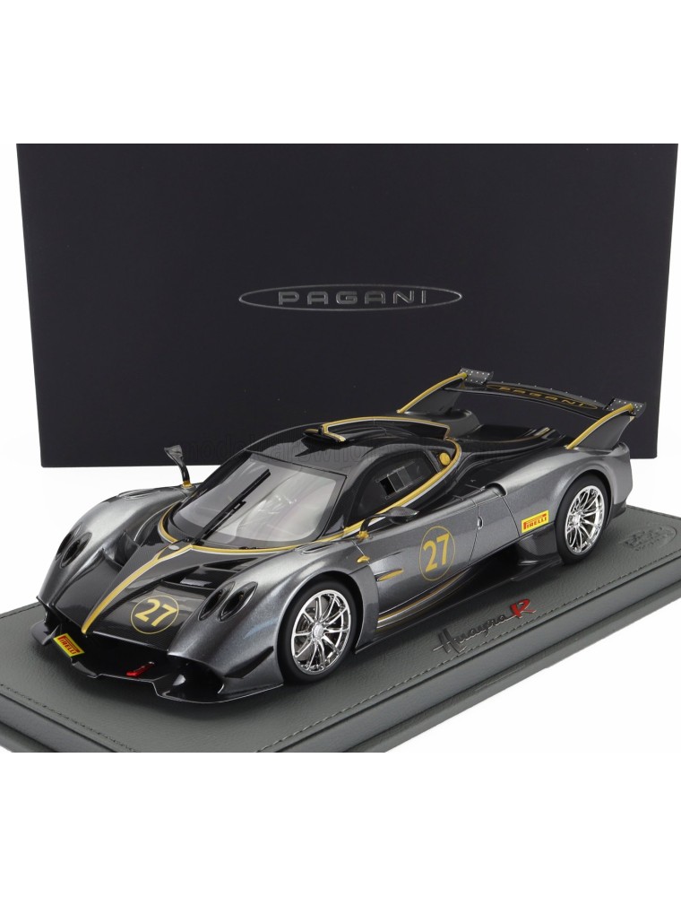 PAGANI - HUAYRA R N 27 2021 - CON VETRINA - WITH SHOWCASE - 2 TONE GREY MET - 1/18