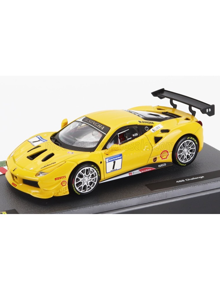 FERRARI - 488 GT3 3.9L TURBO V8 N 1 CHALLENGE 2017 - YELLOW - 1/43