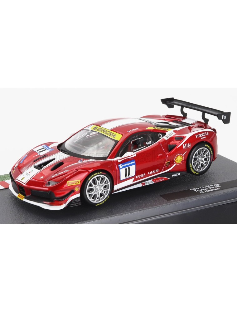 FERRARI - 488 GTB N 11 CHALLENGE TROFEO PIRELLI 2018 NIKLAS NIELSEN - RED MET WHITE - 1/43