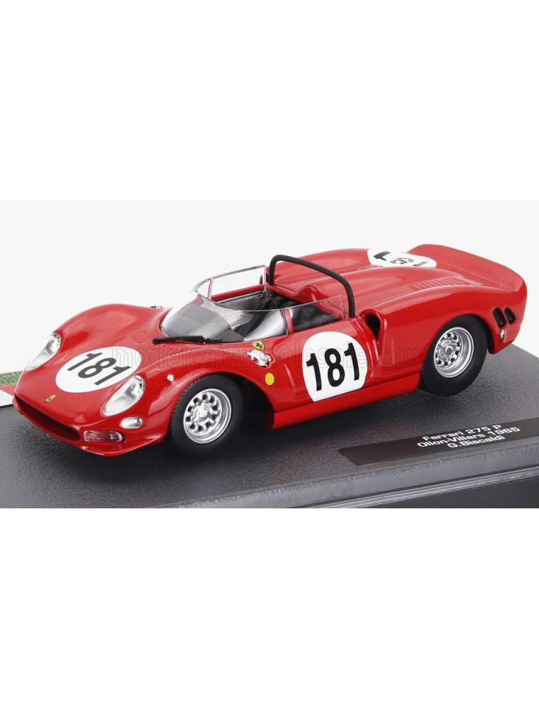 FERRARI - 275P SPIDER N 181 OLLON-VILLARS 1965 GIANPIERO BISCALDI - RED - 1/43