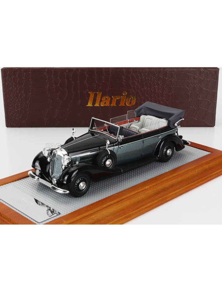 HORCH - 951A PULLMAN ORIGINAL CAR CABRIOLET OPEN 1938 - BLACK GREEN MET - 1/43