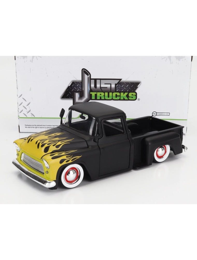 CHEVROLET - STEPSIDE PICK-UP CUSTOM 1955 - BLACK MATT YELLOW - 1/24