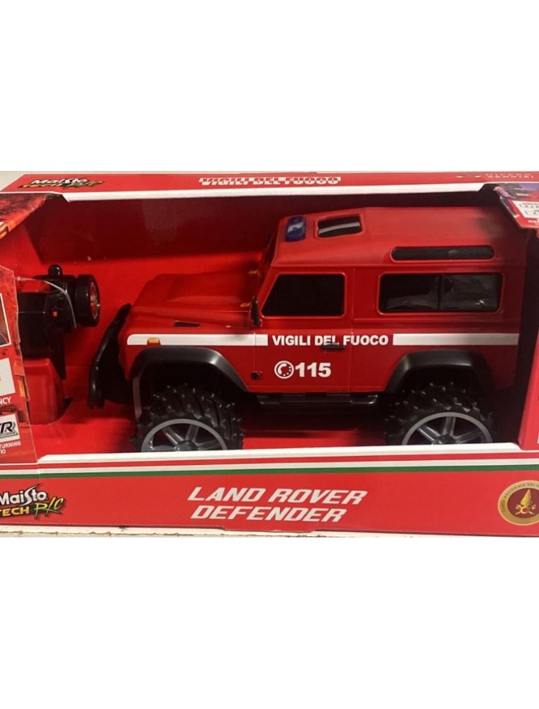 Maisto - Land Rover Defender Vigili del Fuoco con radio 2,4Ghz  1/16 e luci