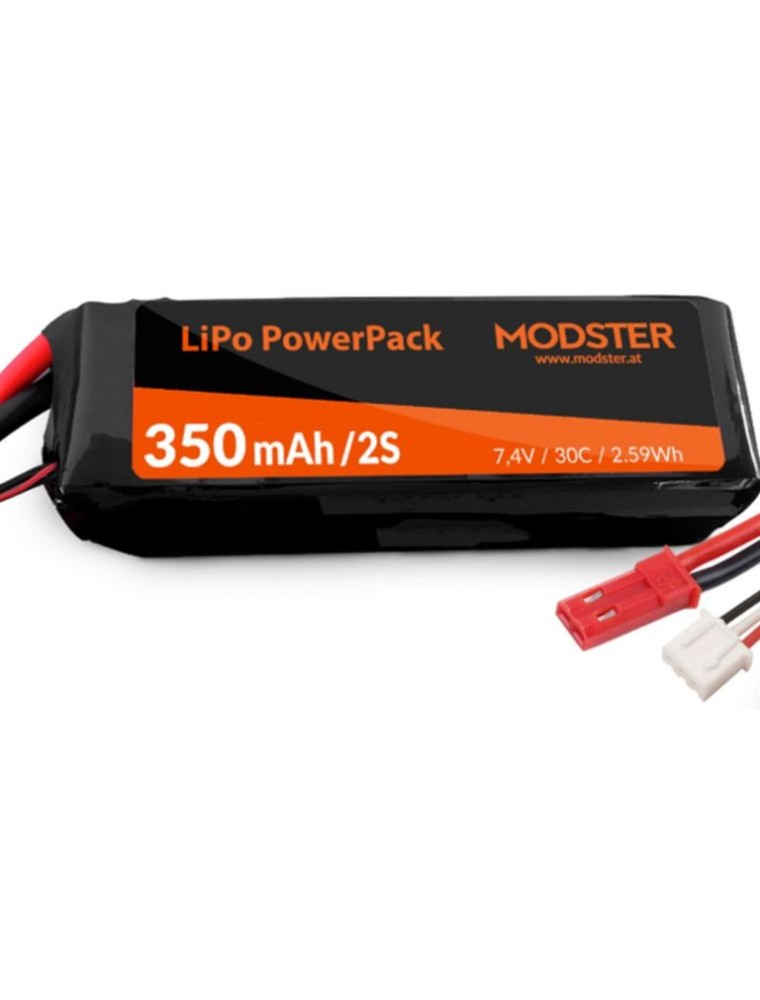 MODSTER - Batteria per Easy Trainer 800 LiPo 2s 7,4v 350mAh 30C JST