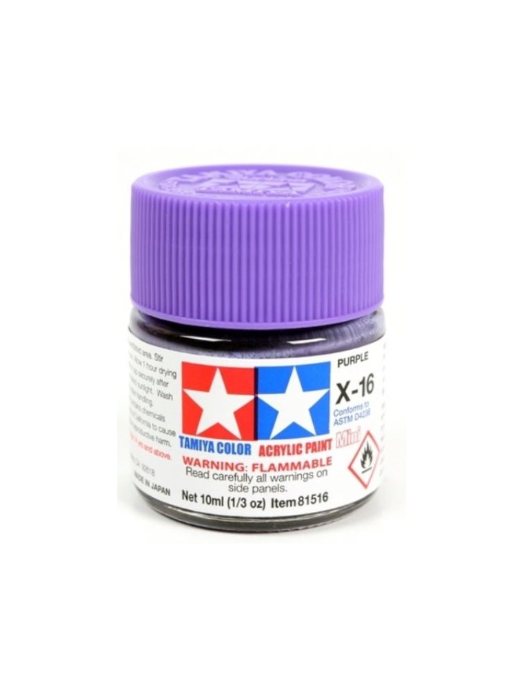 Tamiya - Colore acrilico X-16 Purple 1pz da 10ml  lucido