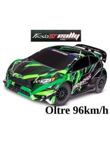 Traxxas - Ford Fiesta ST verde Rally oltre 96km/h VXL-3S 1/10 4wd brushless