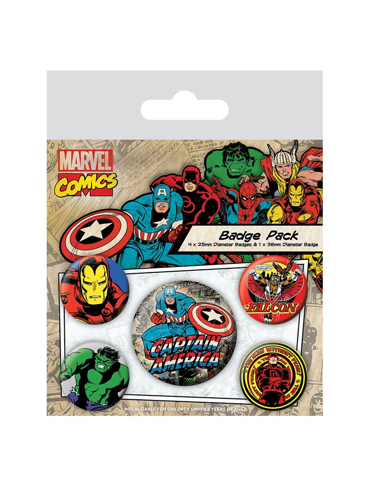 MARVEL (CAPTAIN AMERICA) BADGE PACK SPILLA PYRAMID INTERNATIONAL