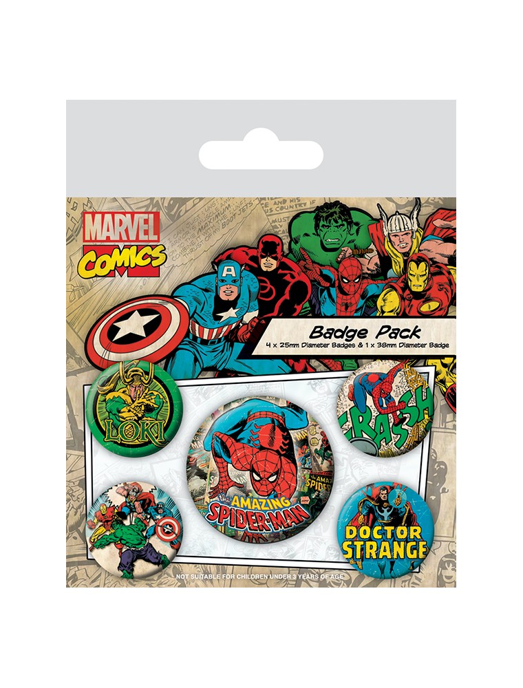 MARVEL (SPIDER-MAN) BADGE PACK SPILLA PYRAMID INTERNATIONAL