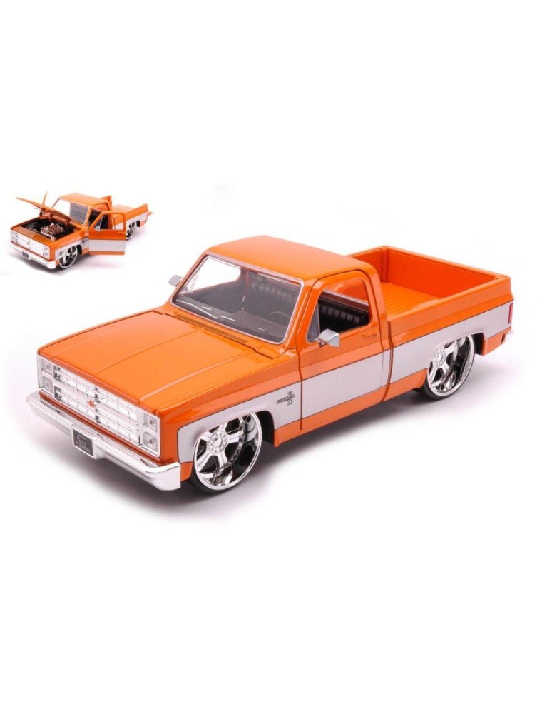 JADA TOYS JADA33612 CHEVROLET C-10 PICK UP 1985 ORANGE/GREY 1:24 Modellino