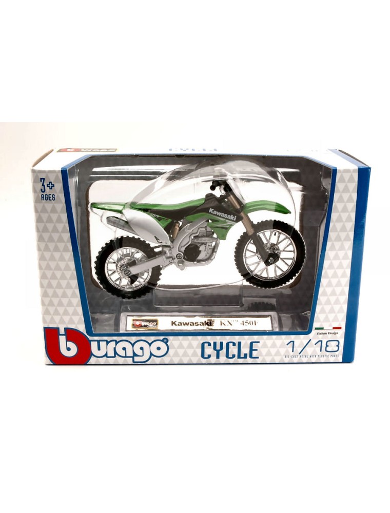 BBURAGO BU51045 KAWASAKI KX 450F 2010 1:18 Modellino