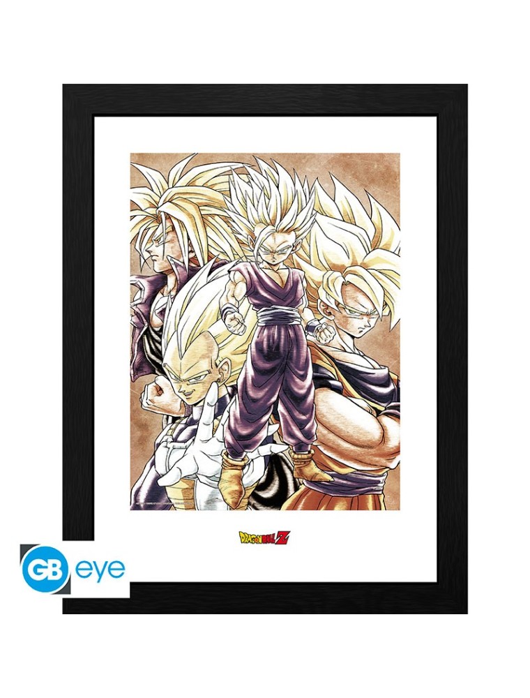 DRAGON BALL - Framed print "Super Saiyans" (30x40)