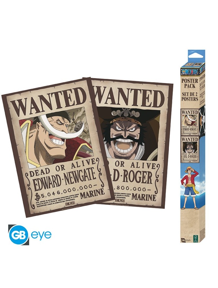 ONE PIECE - Set 2 Posters Chibi 52x38 - Wanted Roger & Whitebeard