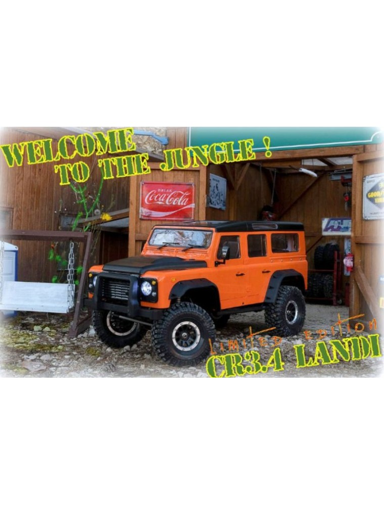 ABSIMA - Landi CR3.4 arancio scaler 1/10 montato Land Rover Defender