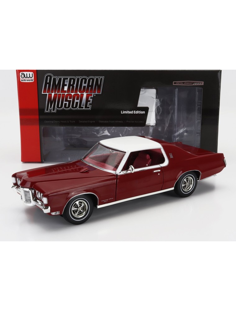 PONTIAC - GRAND PRIX HARD-TOP 1969 - RED WHITE - 1/18