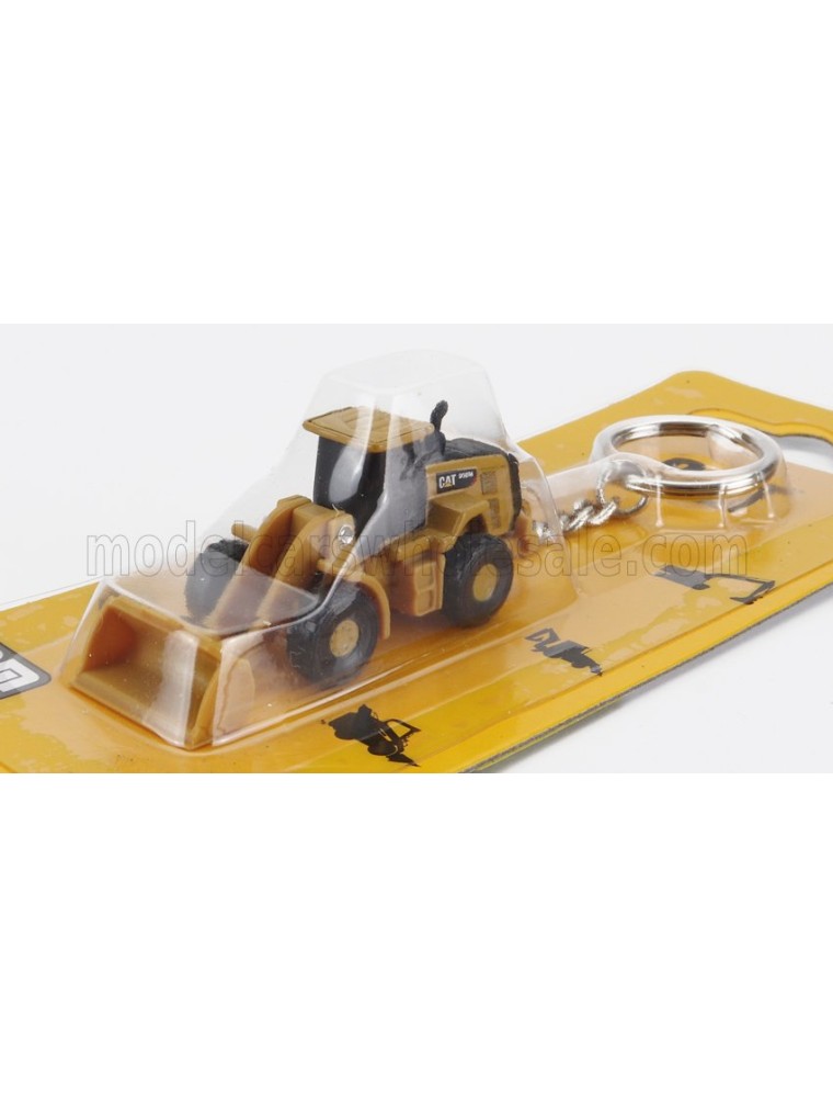 CATERPILLAR - PORTACHIAVI - KEYRING CAT950M RUSPA GOMMATA - SCRAPER TRACTOR WHEEL LOADER - CM.5 - YELLOW BLACK - 1/100