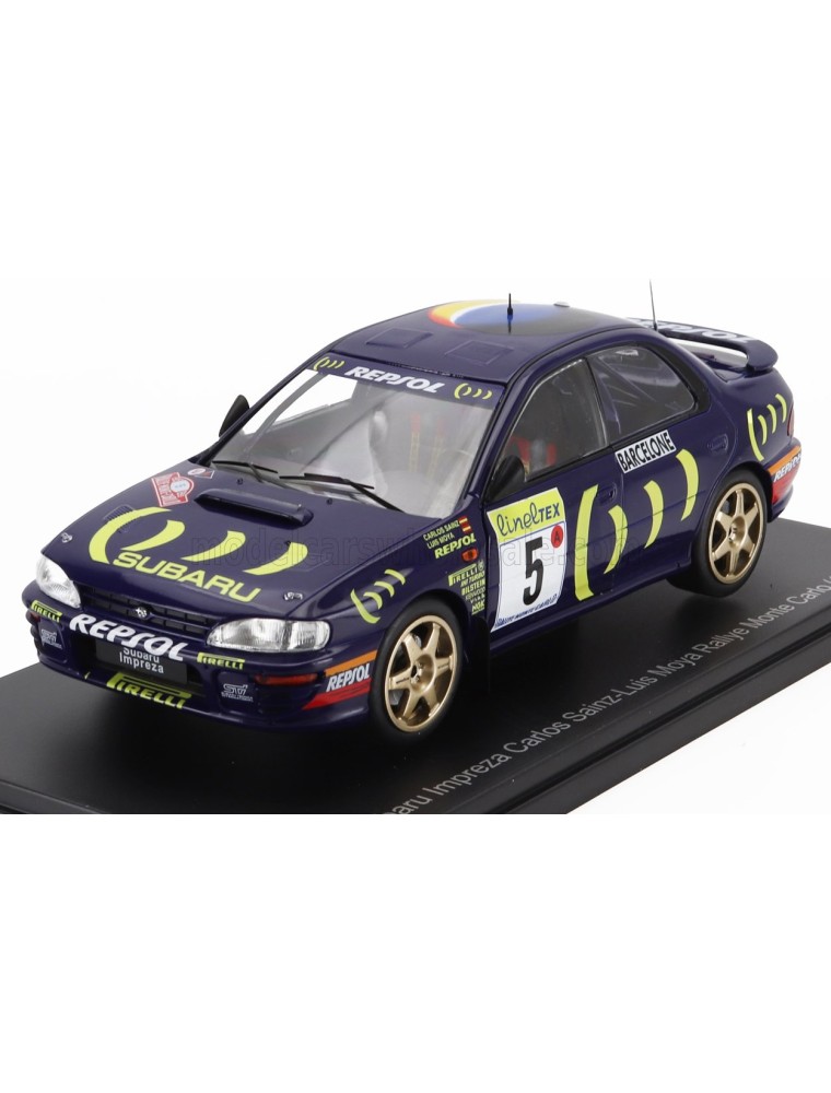 SUBARU - IMPREZA 555 REPSOL N 5 WINNER RALLY MONTECARLO 1995 CARLOS SAINZ - LUIS MOYA - BLUE - 1/24