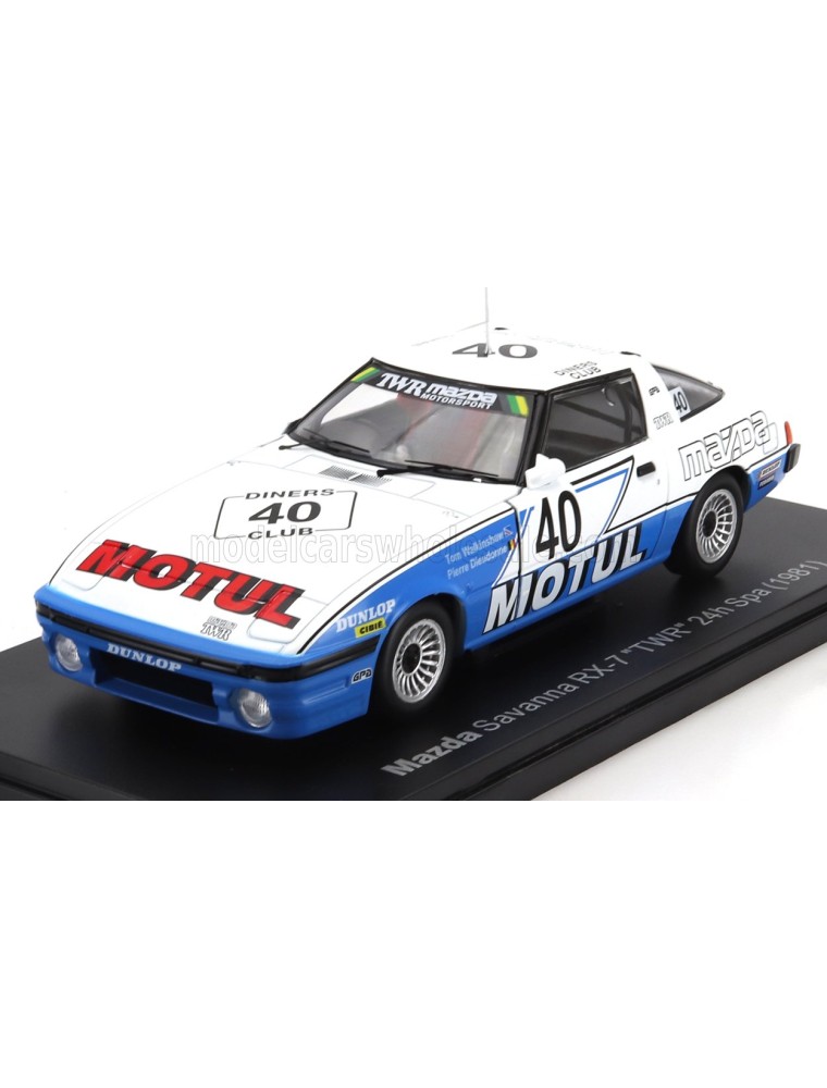 MAZDA - SAVANNA RX-7 TEAM MOTUL TWR N 40 WINNER 24h SPA 1981 TOM WALKINSHAW - PIERRE DIEUDONNE - WHITE BLUE - 1/24