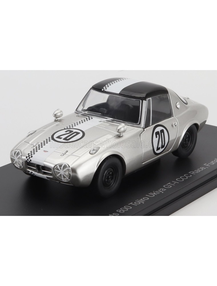 TOYOTA - 800 SPORTS GT-I N 20 CCC RACE FUNABASHI CIRCUIT 1965 TOJIRO UKIYA - SILVER WHITE - 1/24