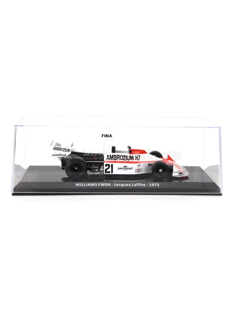 WILLIAMS - F1  FW04 N 21 SEASON 1975 JACQUES LAFFITE - CON VETRINA - WITH SHOWCASE - RED WHITE - 1/24