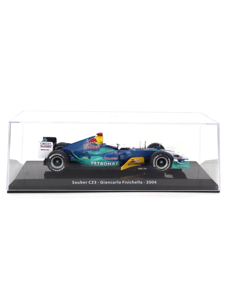 SAUBER - F1  C23 PETRONAS N 11 SEASON 2004 GIANCARLO FISICHELLA - CON VETRINA - WITH SHOWCASE - BLUE GREEN - 1/24