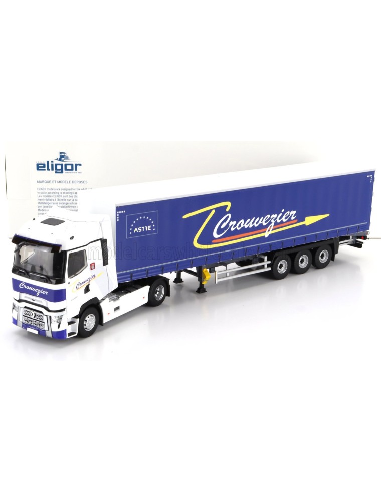 RENAULT - T520 TRUCK TELONATO CROUVEZIER TRANSPORTS 2021 - WHITE BLUE - 1/43