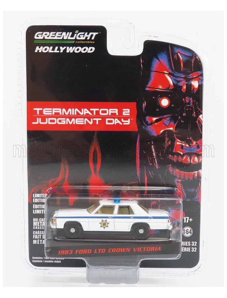 FORD USA - CROWN VICTORIA LTD POLICE 1983 - TERMINATOR 2 MOVIE 1991 - THE JUDGMENT DAY - IL GIORNO DEL GIUDIZIO - LIGHT BLUE WOO